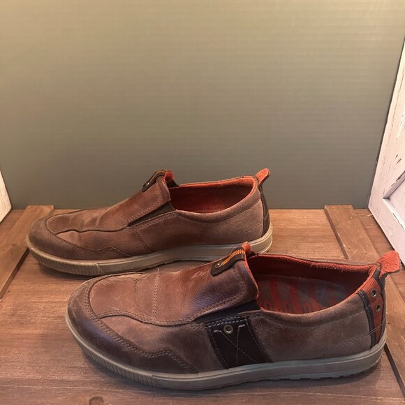 Ecco Mens Brown Slip On Loafer Moccasins Size 44 EU - Picture 2 of 8